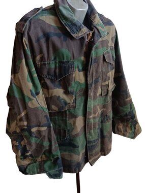Coat Medium Army Cold Weather Vintage 1980s Field Camouflage M65 Combat USA